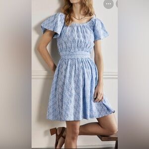 Boden scoop neck embroidered dress blue floral size 12 & 14 new with tags. d0162